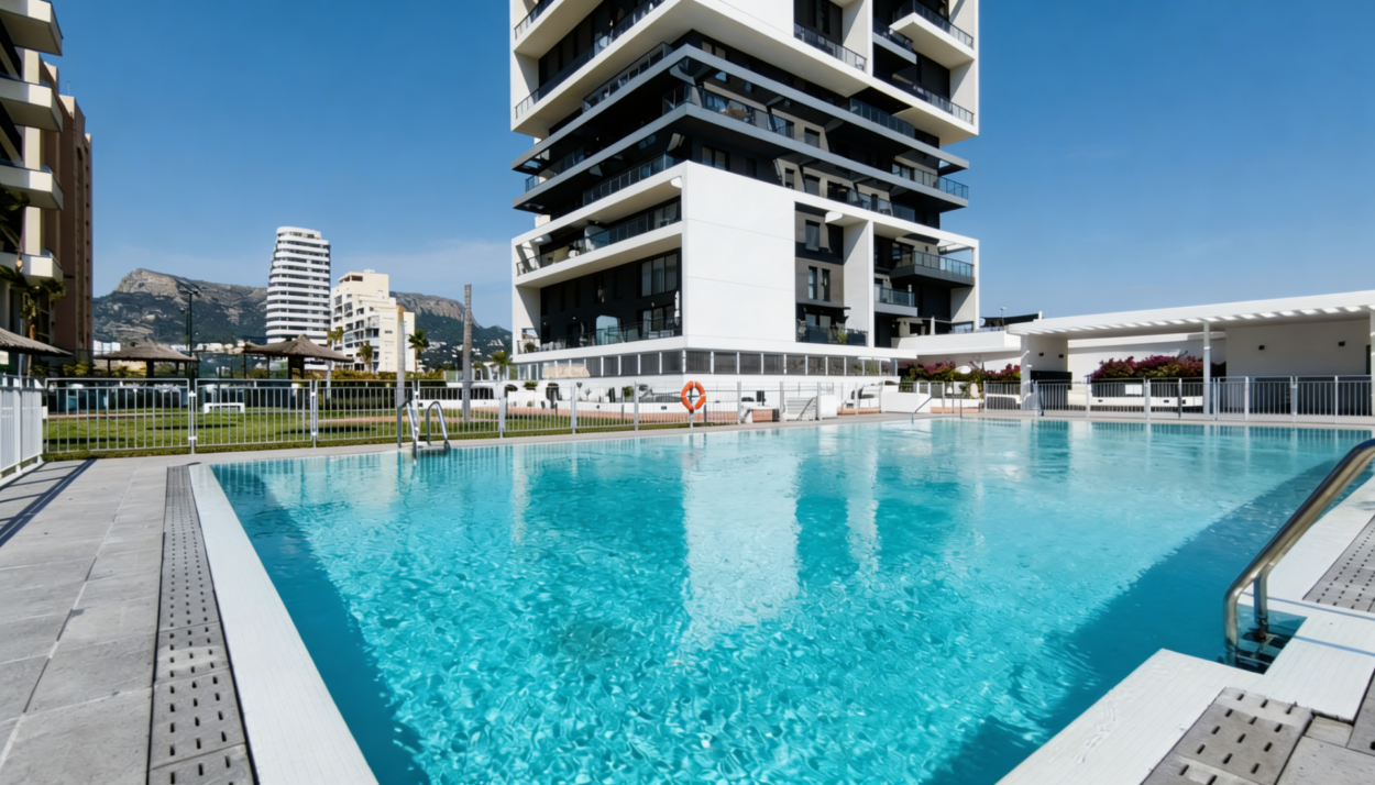 Magnífico piso seminuevo (2023) con maravillosas vistas, amplia terraza, garaje, trastero y piscina comunitaria en Calpe