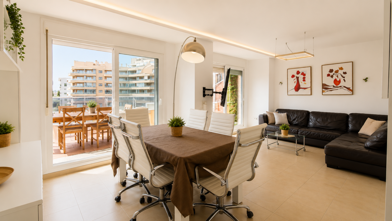 Ático de esquina con terraza de 80 m² y vistas panorámicas al mar en Villajoyosa