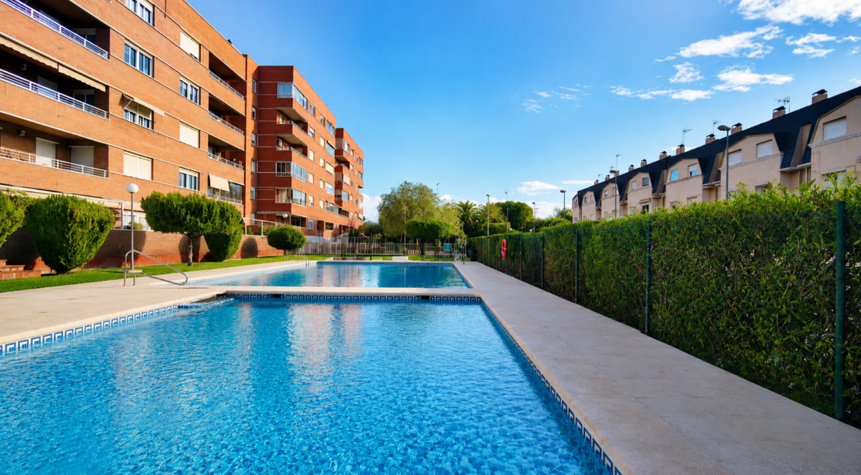 Magnifico Chalet Adosado con gran terraza, piscina comunitaria y plaza de garaje en una de las mejores zonas de Elche